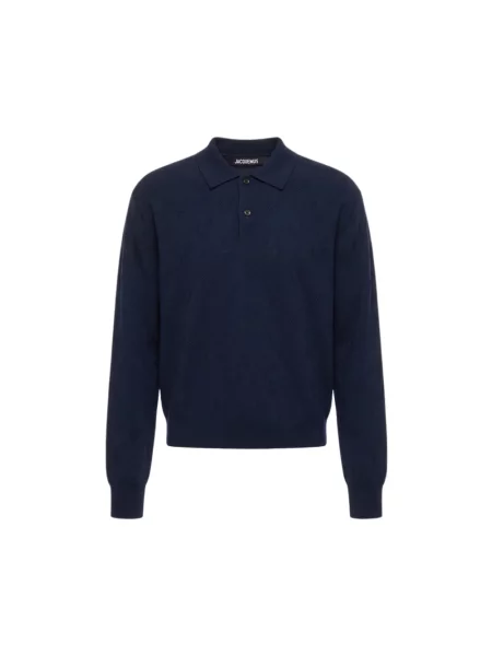 Koszulka polo Jacquemus wełniana niebieska