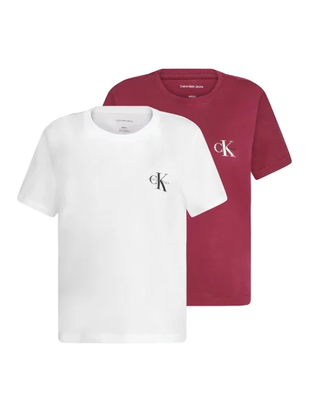 Calvin Klein Jeans Tricou roșu vin alb
