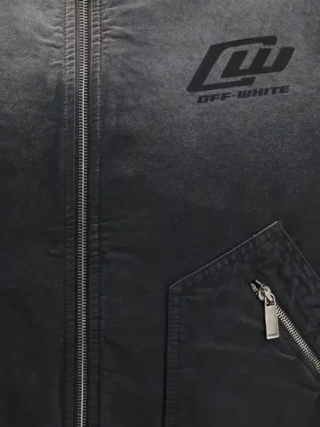 Geacă bomber Off-white cu imagine alb