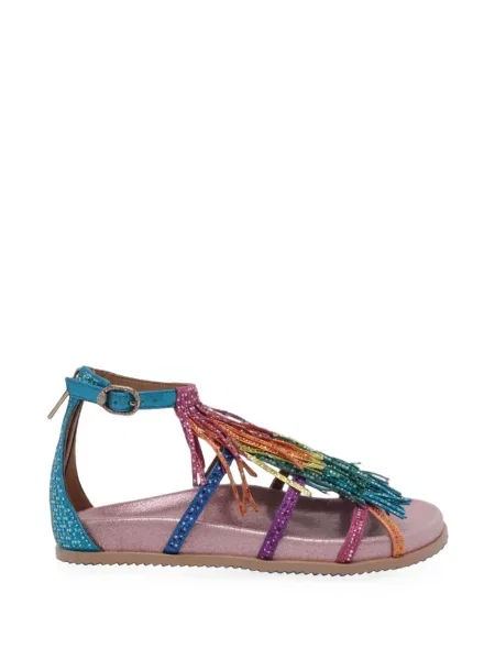 Sandale Kurt Geiger London cu franjuri fără toc albastru