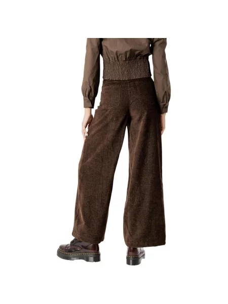 Pantaloni I Am din piele de căprioară maro