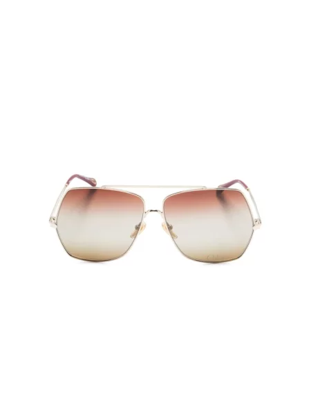Chloé Akcesoria Kobieta ONE SIZE Logo Print Oversized Frame Okulary przeciwsłoneczne brązowy