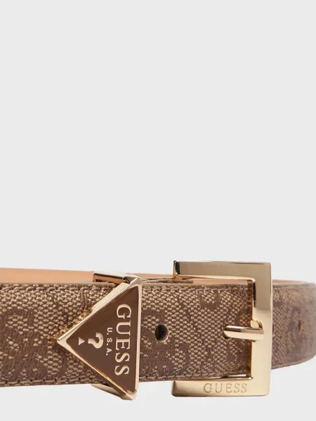 Ремень Guess с принтом бежевый