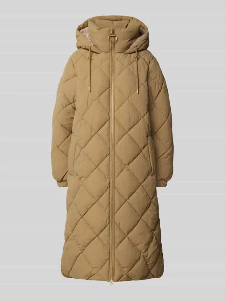 Płaszcz pikowany o kroju regular fit z lekkim efektem marszczenia model ‘KIRKTON’ Barbour beżowy