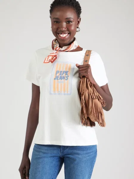 Pepe Jeans Tričko zafírová / pastelovo modrá / pastelovo žltá biela