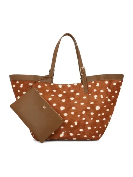 Duża torebka skórzana Kazar skórzana brązowa