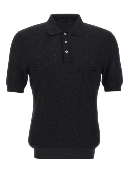 Scurt tricou polo Gran Sasso tricotate negru