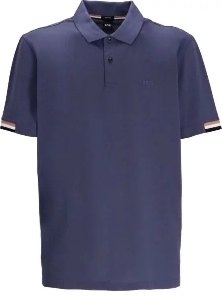 Tricou polo Boss cu autograf albastru