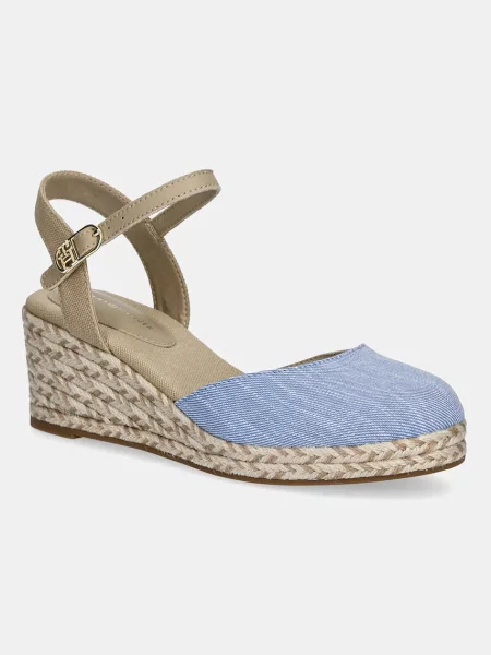 Еспадрили Tommy Hilfiger CHAMBRAY MID WEDGE ESPAD със скосена платформа синьо