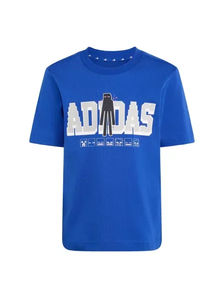 ADIDAS SPORTSWEAR Tehnička sportska majica Adidas x Minecraft plava / svijetlosiva / crna bijela