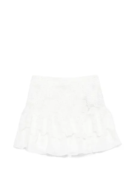 Fusta mini Sandro cu model floral cu volane mini alb