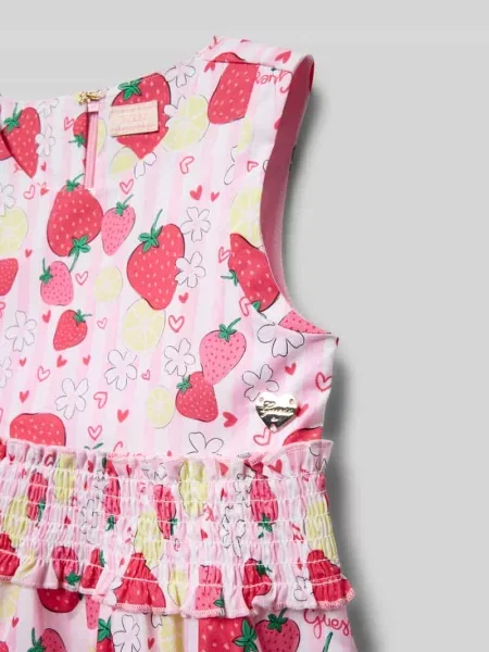 Sukienka z detal z logo model Poplin' Guess różowa