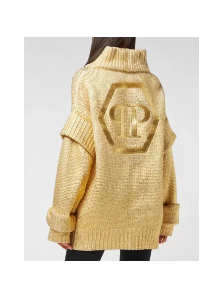 Sweter Philipp Plein wełniany żółty