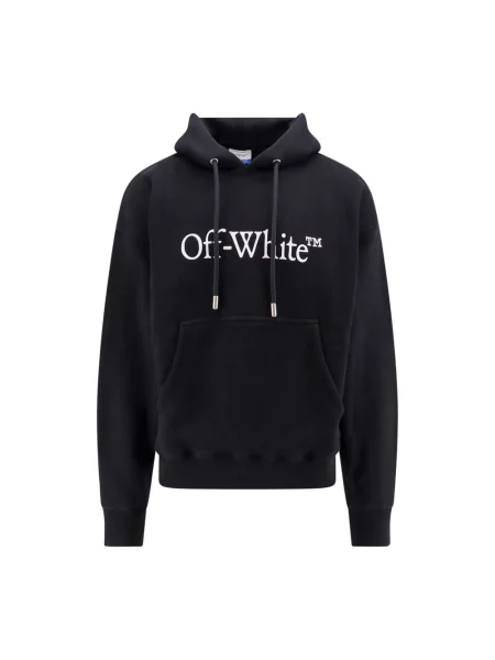 Bluza z kapturem Off-white z kapturem z nadrukiem biała