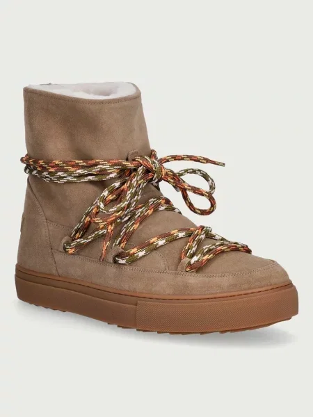 Inuikii Suede Double Tie cizme de zăpadă pentru bărbați din piele întoarsă bej