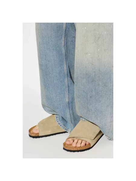 Birkenstock Solana LEVE klapki zamszowe zielone