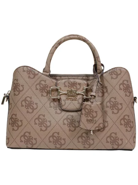 Crossbody kabelka Guess s autogramom béžová