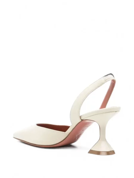 Pantofi cu toc Amina Muaddi slingback alb