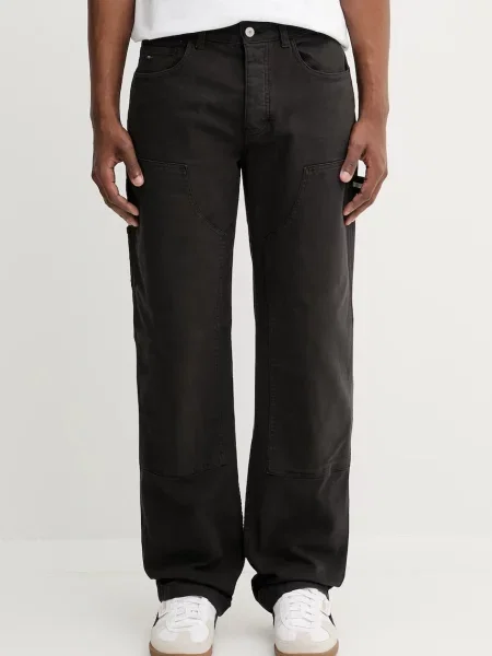 Kalhoty Tommy Jeans ve střihu chinos černá