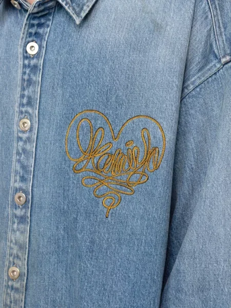 Geacă de blugi Kamiya cu broderie cu motiv cu inimi