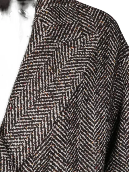 Palton Tagliatore cu model herringbone maro