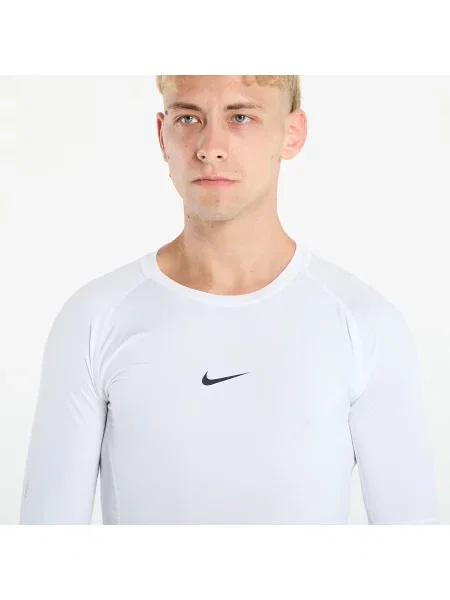 T-shirt Nike Pro Dri-FIT Tight Long-Sleeve Fitness Top White/ Black S biała