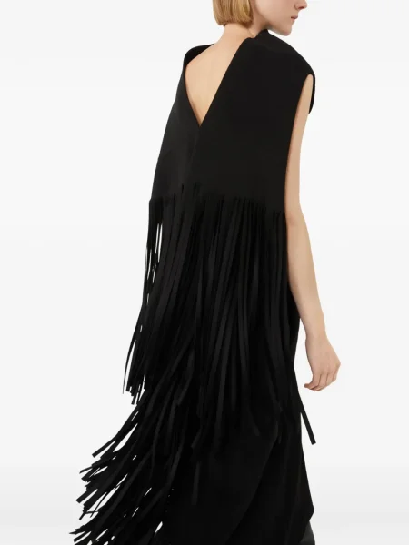Rochie Max Mara cu franjuri de costum negru