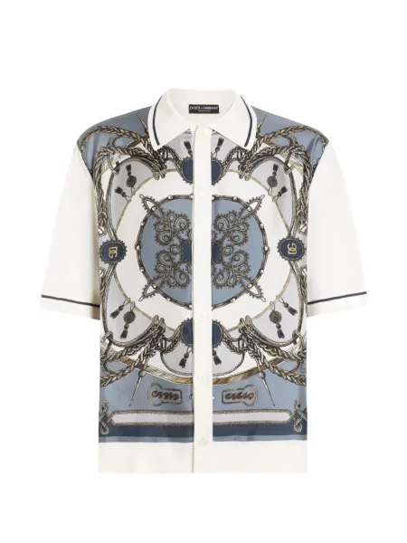 Cămașă Dolce & Gabbana de mătase alb