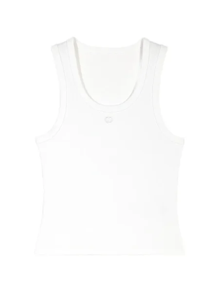 Top Maje cu nervuri alb