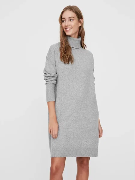 VERO MODA Pletena obleka Brilliant svetlo siva