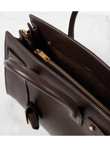 Τσάντα shopper Saint Laurent καφέ