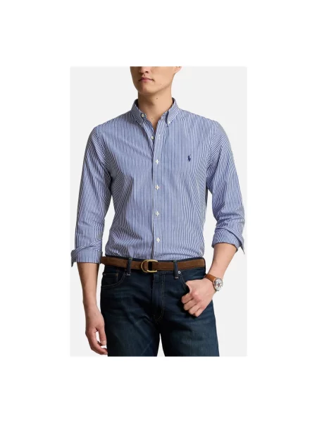 Koszula Ralph Lauren z długim rękawem ze stretchu niebieska
