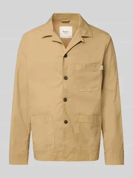 Kurtka koszulowa o kroju regular fit z mieszanki bawełny Pepe Jeans khaki