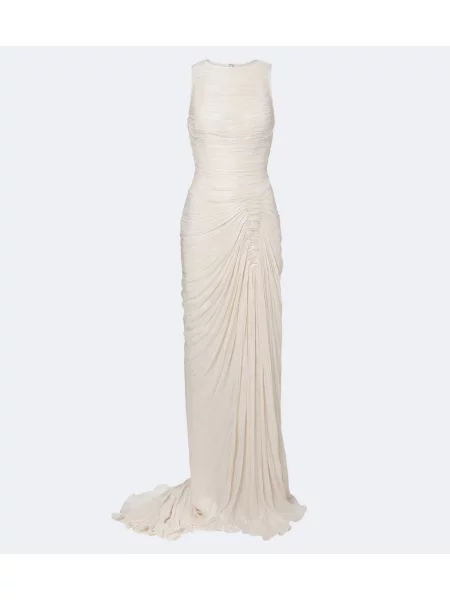 Rochie Marmar Halim din satin alb