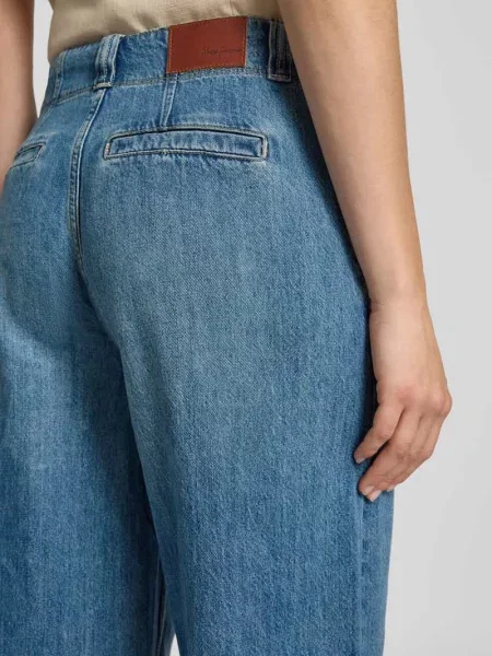 Jeansy z szeroką nogawką z mieszanki bawełny model ‘JAIMY’ Pepe Jeans niebieskie