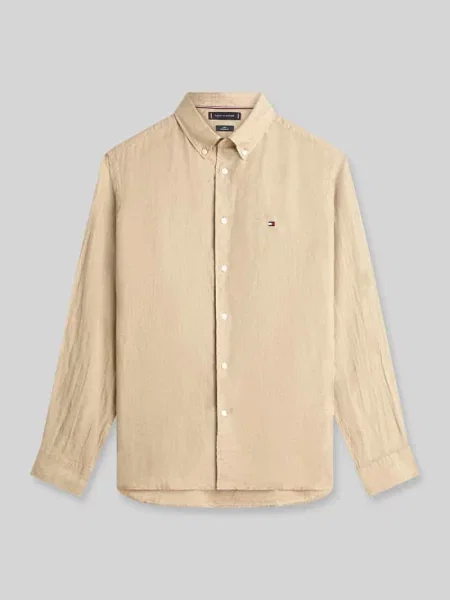 Koszula casualowa o kroju regular fit z czystego lnu Tommy Hilfiger beżowa
