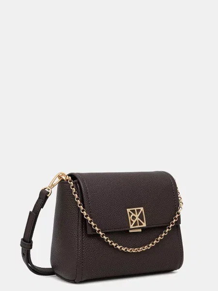 Calvin Klein crossbody torbica iz umetnega usnja rjava