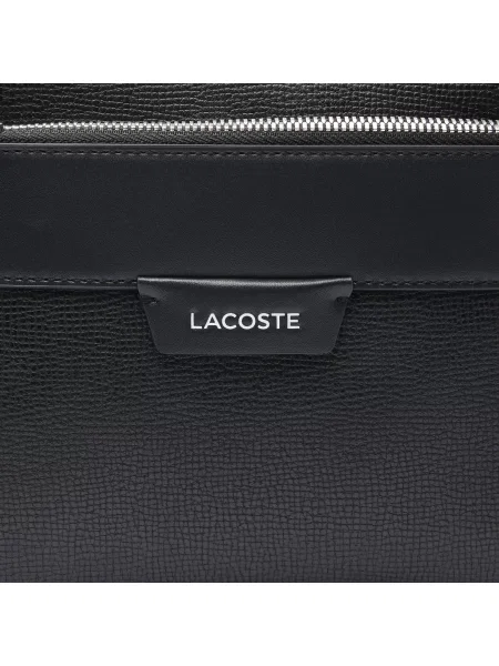 Lacoste Skórzana Torba Reporterka Ossian czarna