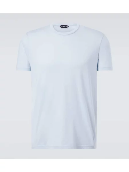 Tricou Tom Ford de mătase albastru