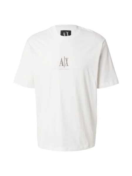 ARMANI EXCHANGE Tricou gri taupe / murdar alb