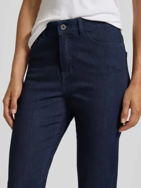 Jeansy o kroju skinny fit z 5 Christian Berg Woman granatowe