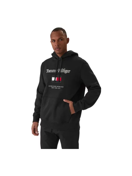Tommy Hilfiger Bluza Z Kapturem Tommy schwarz czarna