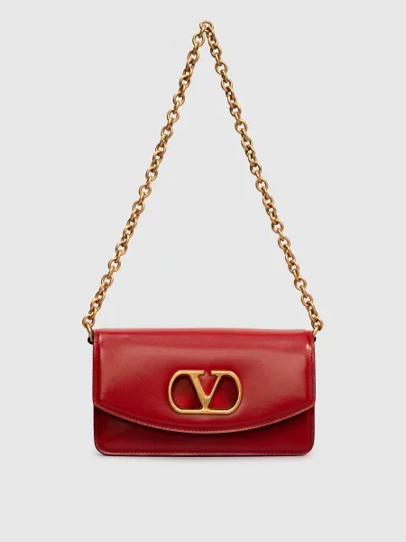 Шкіряна сумка Vain Valentino червона