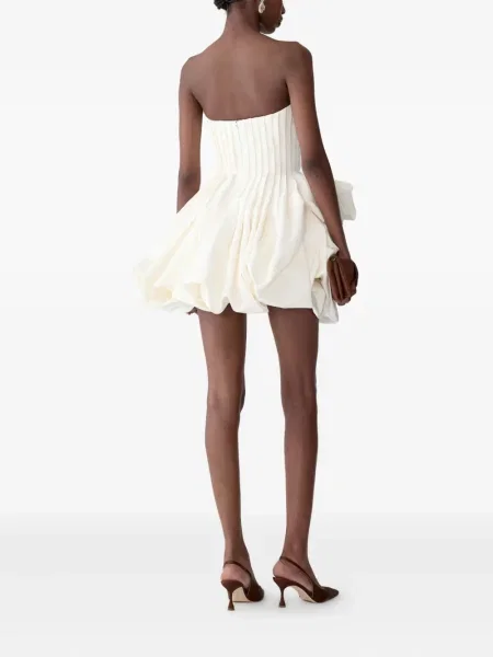 Rochie mini Carolina Herrera plisată de costum alb