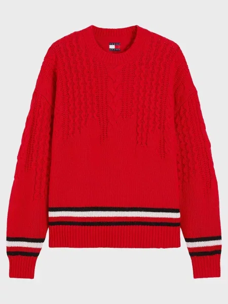 Вовняний светр Tommy Jeans червоний