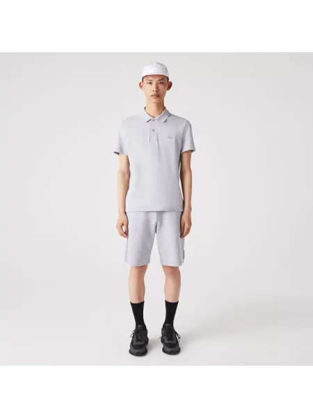Lacoste Koszulka Polo Slim Fit Z Organicznej Bawełny Stretch Piqué szara