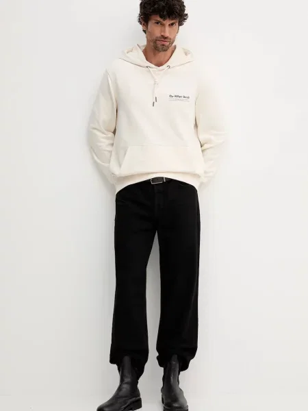 Tommy Hilfiger bluza z kapturem z nadrukiem beżowy