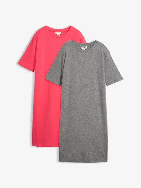 Sukienka T-shirtowa 2 szt. różowa