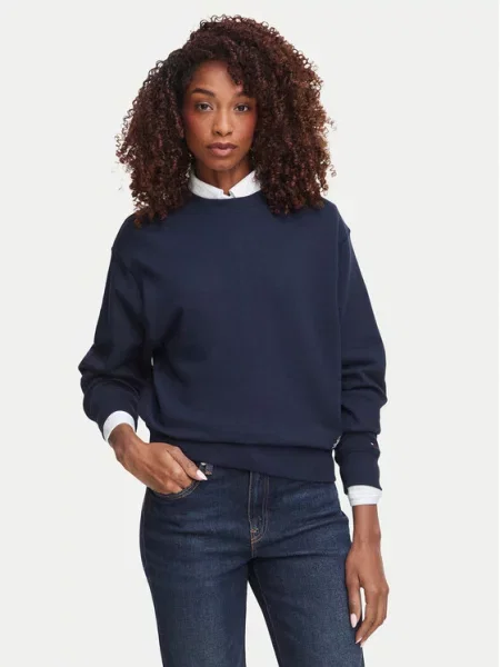 Tommy Hilfiger Суитшърт Script Terry Тъмносин