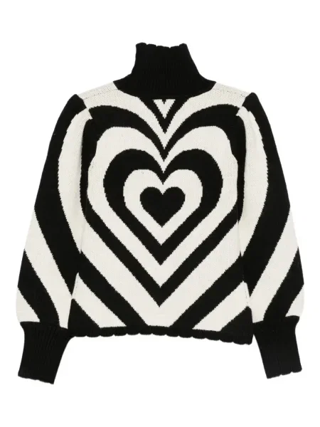 Pulover Farm Rio cu motiv cu inimi negru